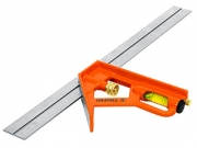 Угольники измерительные комбинированные, встроенный уровень, чертилка, углы 90° и 45° 30см