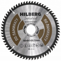 Диск пильный Hilberg Industrial Ламинат 190x64Т*30/20мм