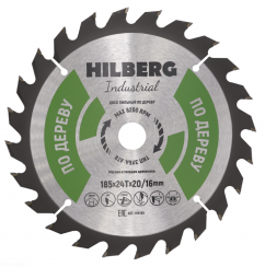 Диск пильный Hilberg Indastrial Дерево 185x24Т*20/16мм