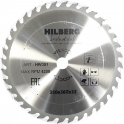 Диск пильный Hilberg Industrial Дерево 350x36Т*32мм