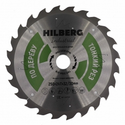 Диск пильный Hilberg Industrial Дерево Тонкий Рез 250x2,0x24Т*32/30мм